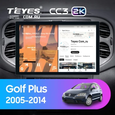 Штатная магнитола Teyes CC3 2K 6/128 Volkswagen Golf Plus (2005-2014) (серая) F2 (13")
