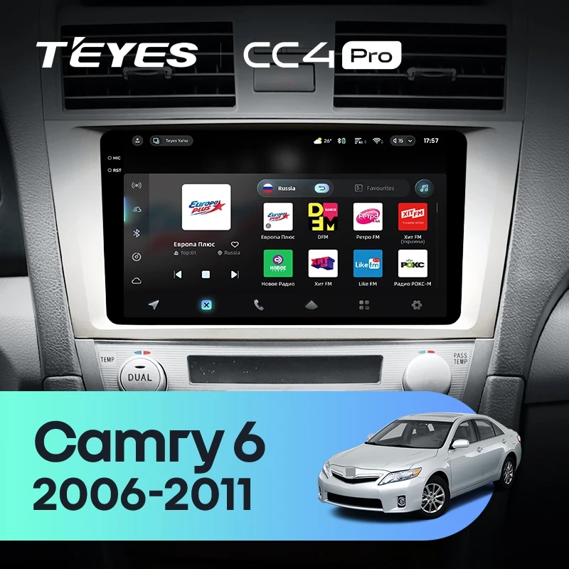 Штатная магнитола Teyes CC4 Pro 8/128 Toyota Camry 6 XV 40 (2006-2011) F2