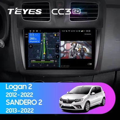Штатная магнитола Teyes CC3 2K 4/32 Renault Sandero 2 (2013-2022) F2