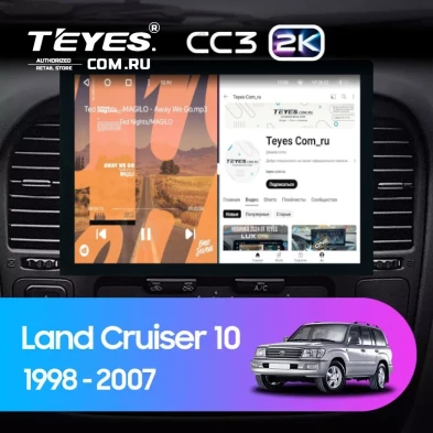 Штатная магнитола Teyes CC3 2K 4/64 Toyota Land Cruiser 10 J100 100 (1998-2007) (13")