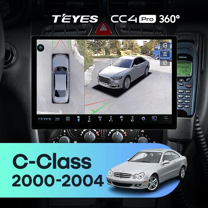 Штатная магнитола Teyes CC4 Pro 360 8/128 Mercedes-Benz C/CLK-Class S203 W203 W209 A209 (2000-2005) F1 (13")