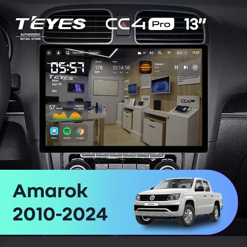 Штатная магнитола Teyes CC4 Pro 8/128 Volkswagen Amarok (2010-2024) (13")