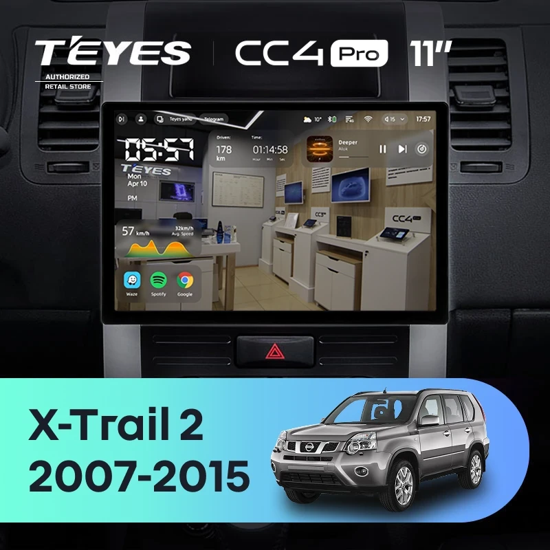 Штатная магнитола Teyes CC4 Pro 12/256 Nissan X-Trail T31 (2007-2015) (11")