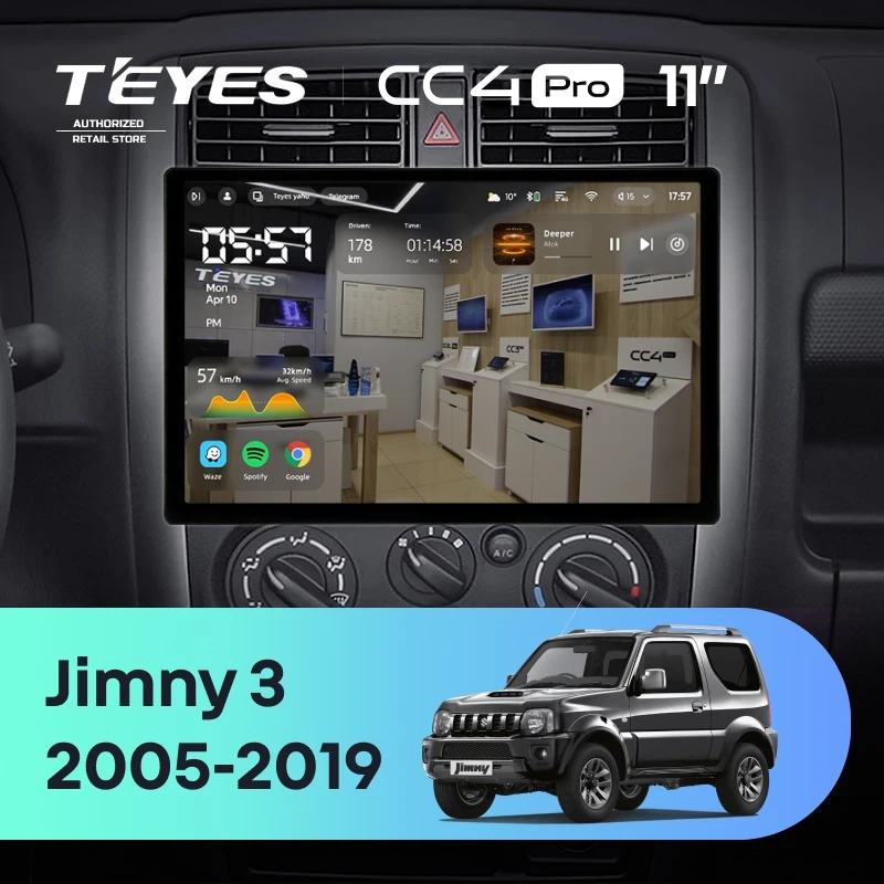 Штатная магнитола Teyes CC4 Pro 8/128 Suzuki Jimny 3 (2005-2019) (11")