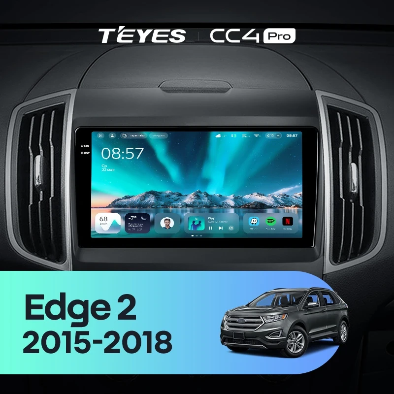 Штатная магнитола Teyes CC4 Pro 12/256 Ford Edge 2 (2015-2018) F2