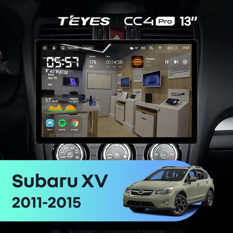 Штатная магнитола Teyes CC4 Pro 8/128 Subaru XV (2011-2015) Тип-B (13")