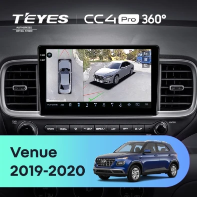 Штатная магнитола Teyes CC4 Pro 360 8/128 Hyundai Venue (2019-2020) Правый руль