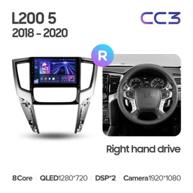 Штатная магнитола Teyes CC3 4/32 Mitsubishi L200 5 (2018-2020) F2 Правый руль