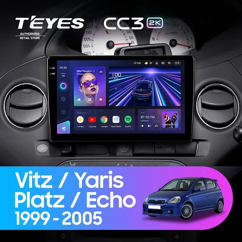 Штатная магнитола Teyes CC3 2K 4/32 Toyota Echo (1999-2005) F2