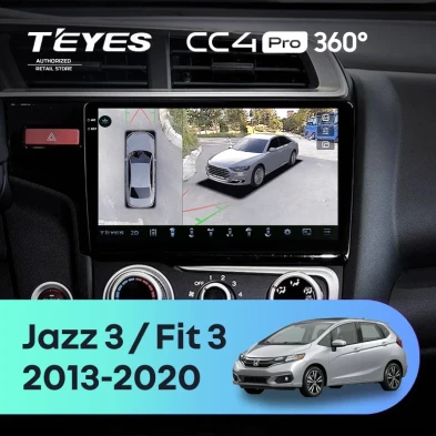 Штатная магнитола Teyes CC4 Pro 360 8/128 Honda Fit 3 (2013-2020) Тип-A