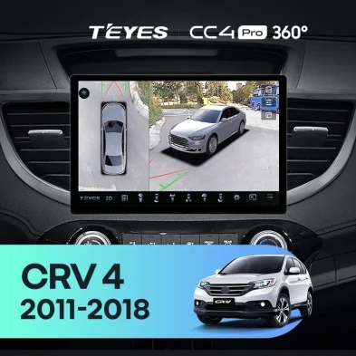 Штатная магнитола Teyes CC4 Pro 360 8/128 Honda CR-V 4 RM RE (2011-2018) Тип-A (11") 9 inch