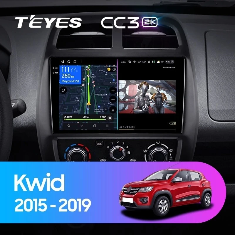 Штатная магнитола Teyes CC3 2K 6/128 Renault KWID (2015-2019)