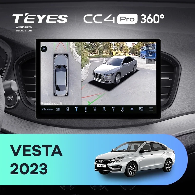 Штатная магнитола Teyes CC4 Pro 360 8/128 Lada Vesta (2023-2026) F2 Тип-B (11")