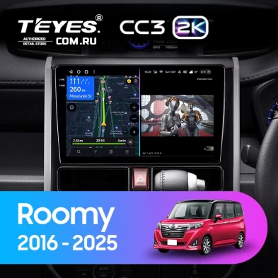 Штатная магнитола Teyes CC3 2K 6/128 Toyota Roomy (2016-2026) Правый руль