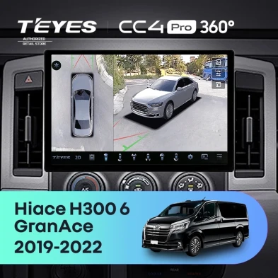 Штатная магнитола Teyes CC4 Pro 12/256 Toyota Hiace H300 VI (2019-2022) Тип-B (13")