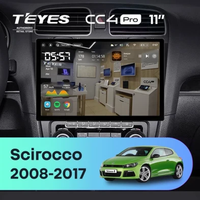 Штатная магнитола Teyes CC4 Pro 8/128 Volkswagen Scirocco (2008-2017) (11")