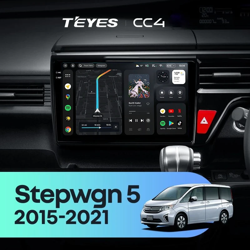 Штатная магнитола Teyes CC4 6/64 Honda Stepwgn 5 (2015-2021) правый руль