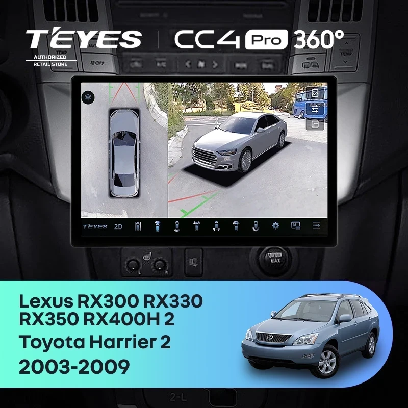 Штатная магнитола Teyes CC4 Pro 360 12/256 Toyota Harrier (2003-2009) F1 (11")