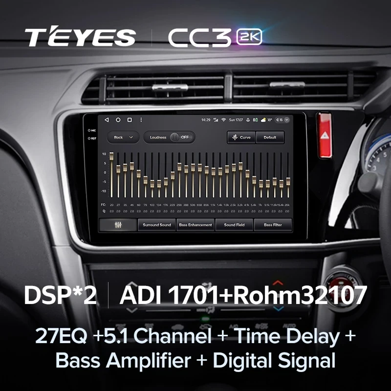 Штатная магнитола Teyes CC3 2K 360 6/128 Honda City (2014-2017) Тип-A Правый руль