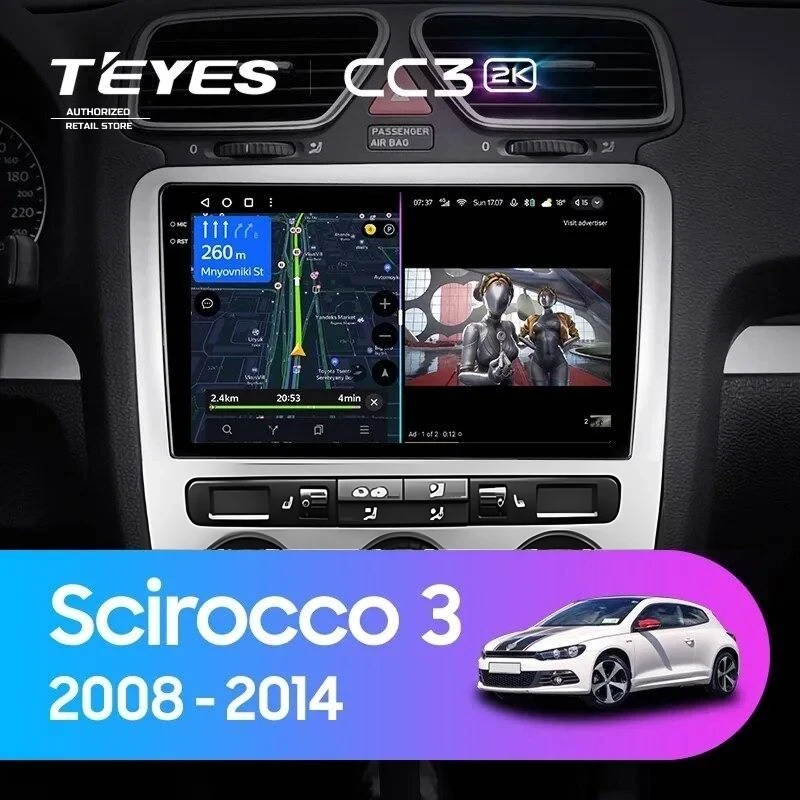 Штатная магнитола Teyes CC3 2K 360 6/128 Volkswagen Scirocco 3 Mk3 (2008-2014) F5