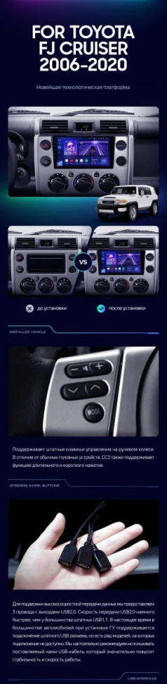 Штатная магнитола Teyes CC3 6/128 Toyota FJ Cruiser J15 (2006-2020)