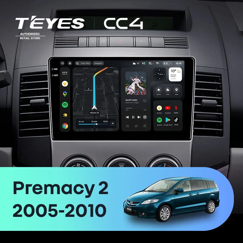 Штатная магнитола Teyes CC4 8/128 Mazda Premacy 2 (2005-2010)