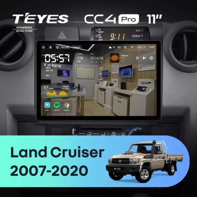 Штатная магнитола Teyes CC4 Pro 12/256 Toyota Land Cruiser 70 Series LC 79 (2007-2020) (11")