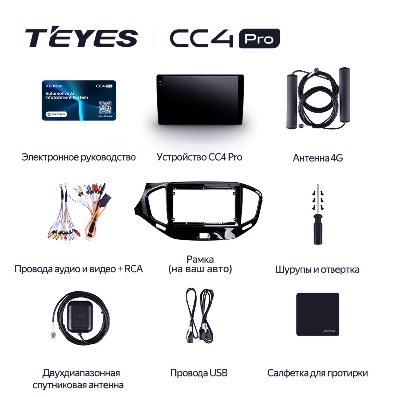 Штатная магнитола Teyes CC4 Pro 8/128 Toyota Premio (T260) (2007-2016) Правый руль