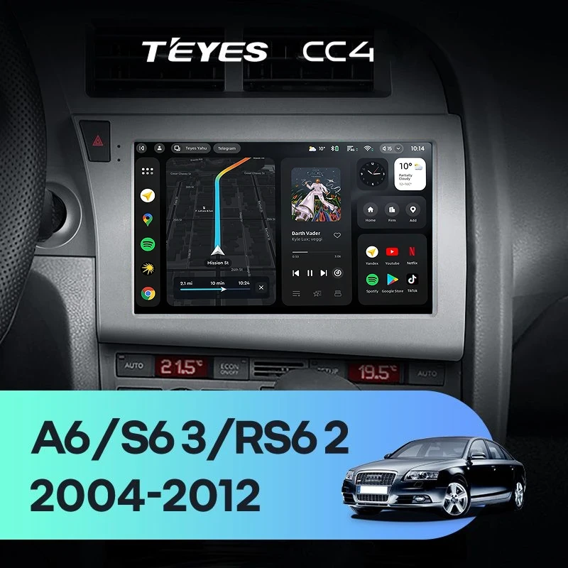 Штатная магнитола Teyes CC4 8/128 Audi S6 3 (2006-2011)