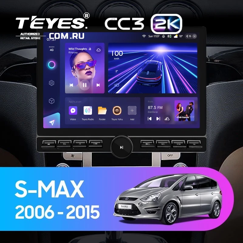 Штатная магнитола Teyes CC3 2K 6/128 Ford S-MAX (2006-2015) F2 (13" с кнопками)