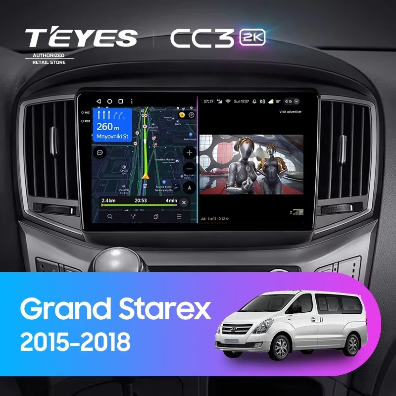 Штатная магнитола Teyes CC3 2K 360 6/128 Hyundai Grand Starex (2015-2018) F2