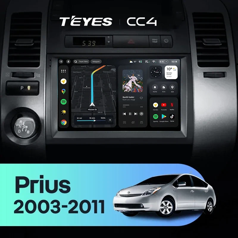 Штатная магнитола Teyes CC4 8/128 Toyota Prius XW20 (2003-2011) F1