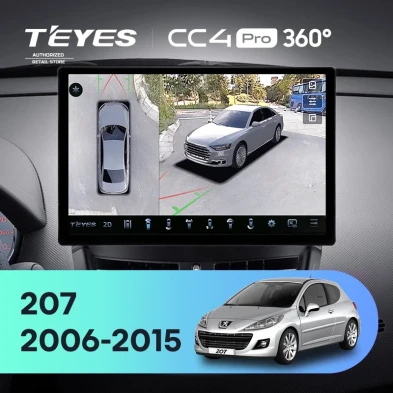 Штатная магнитола Teyes CC4 Pro 360 8/128 Peugeot 207 (2006-2015) (11")