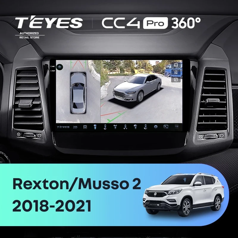 Штатная магнитола Teyes CC4 Pro 360 8/128 SsangYong Rexton Y450 Y400 (2018-2021)