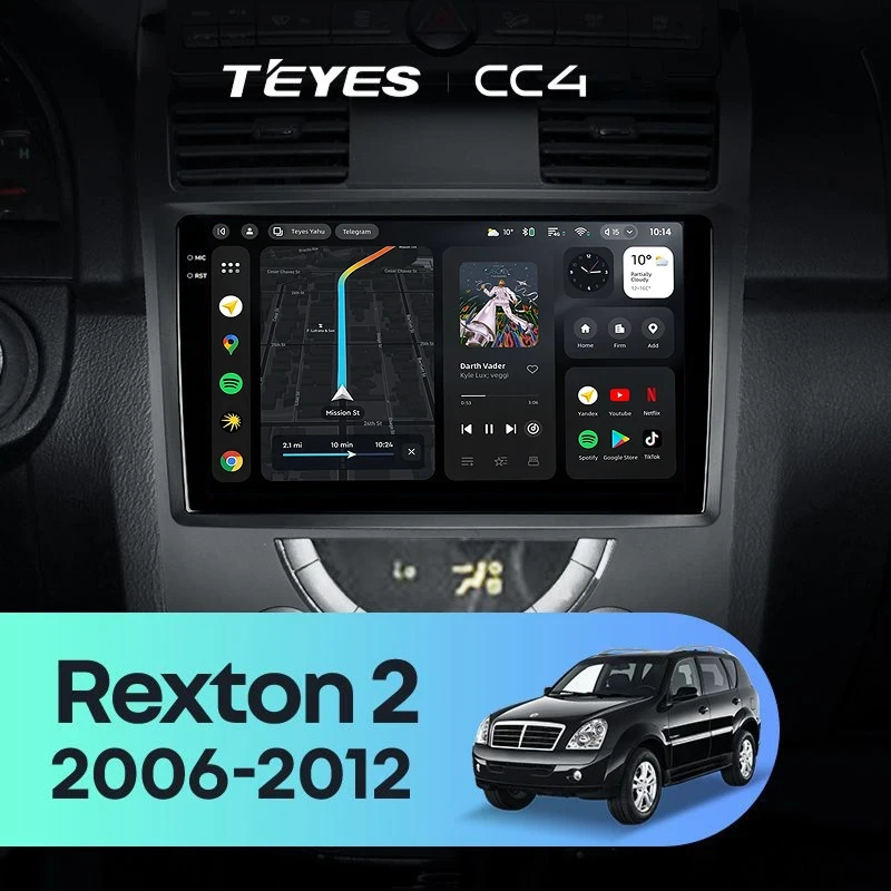 Штатная магнитола Teyes CC4 8/128 SsangYong Rexton Y250 2 (2006-2012)