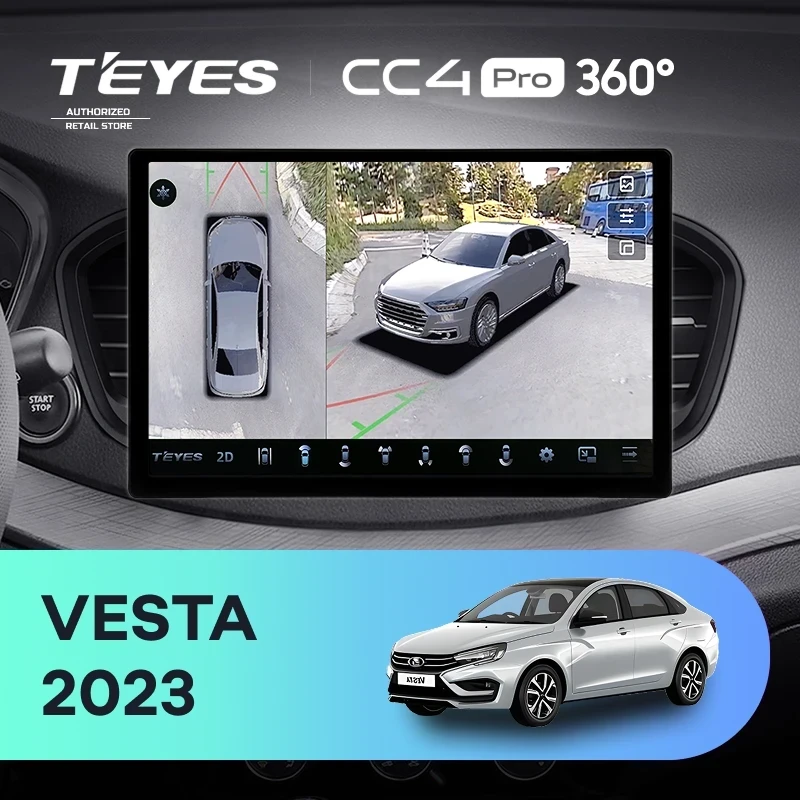 Штатная магнитола Teyes CC4 Pro 360 8/128 Lada Vesta (2023-2026) F2 Тип-B (13")