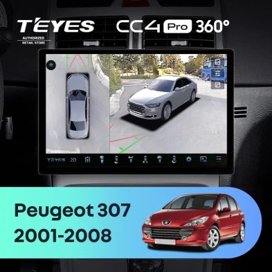 Штатная магнитола Teyes CC4 Pro 360 8/128 Peugeot 307 1 (2001-2008) (11")