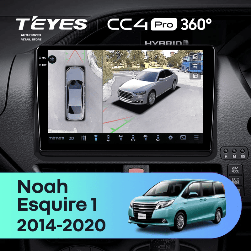 Штатная магнитола Teyes CC4 Pro 360 8/128 Toyota Voxy III R80 (2014-2020) F2 Правый руль