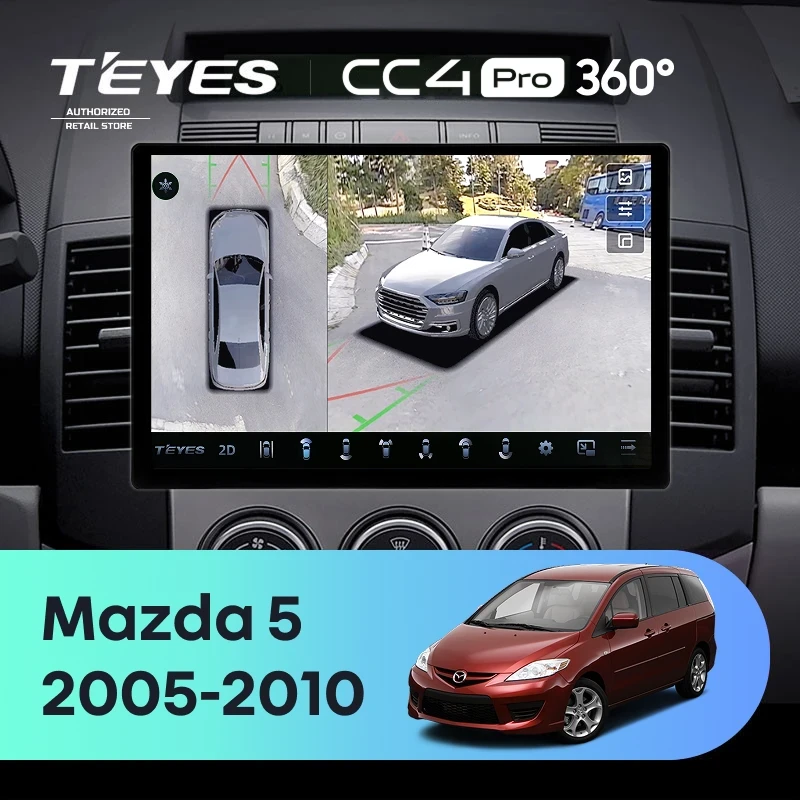 Штатная магнитола Teyes CC4 Pro 360 8/128 Mazda 5 2 CR (2005-2010) (13")