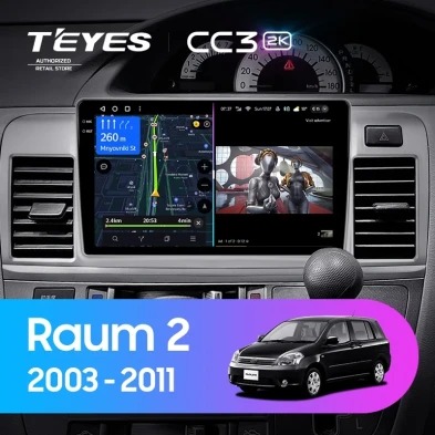 Штатная магнитола Teyes CC3 2K 4/64 Toyota Raum 2 (2003-2011)