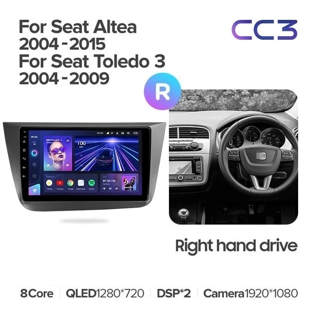 Штатная магнитола Teyes CC3L 4/32 Seat Altea 5P (2004-2015) Правый руль