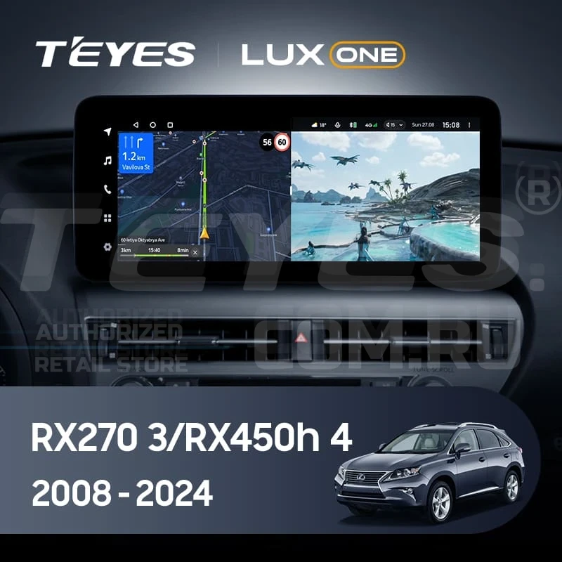 Штатная магнитола Teyes LUX ONE 4/64 Lexus RX270 3 RX450h 3 AL10 (2008-2015) Тип-D