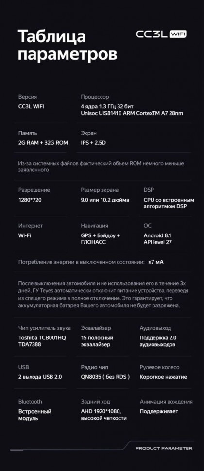 Штатная магнитола Teyes CC3L WiFi 2/32 Hyundai H1 TQ (2007-2015) F1