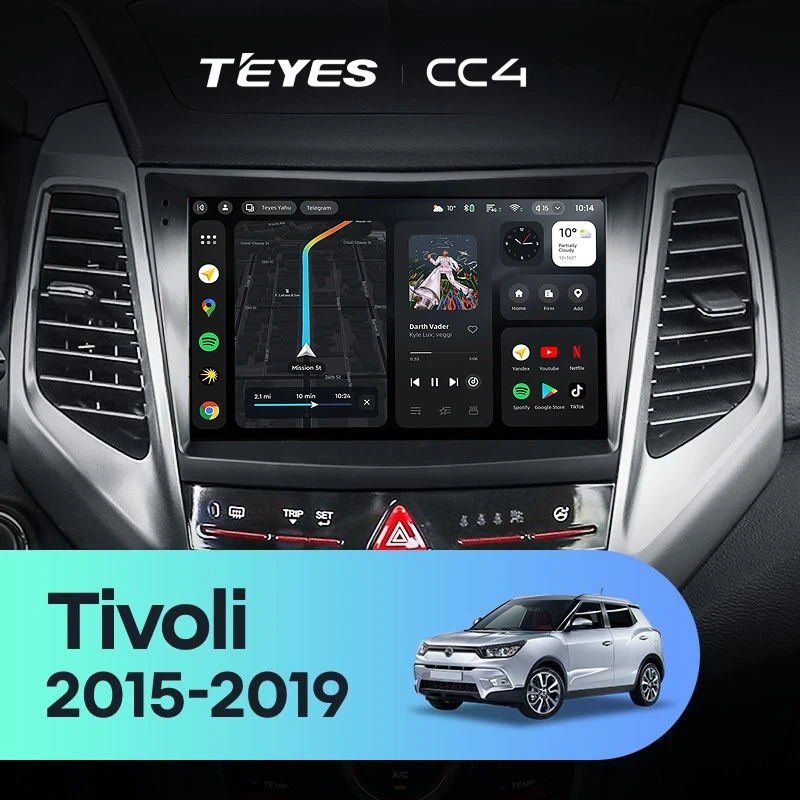 Штатная магнитола Teyes CC4 8/128 SsangYong Tivoli (2015-2019)