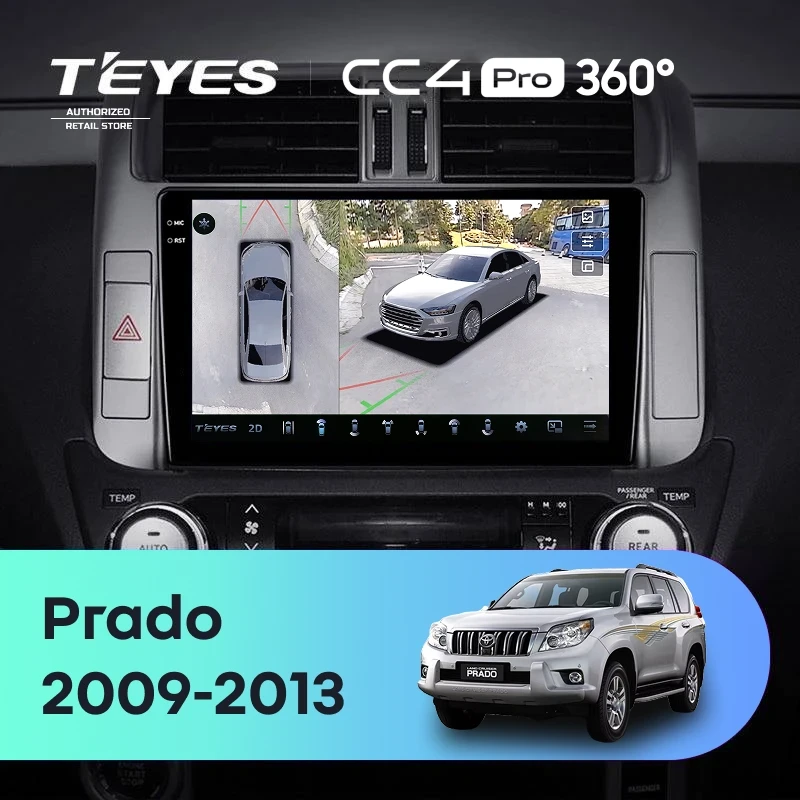Штатная магнитола Teyes CC4 Pro 360 12/256 Toyota Land Cruiser Prado 150 (2009-2013) F1 Тип-B