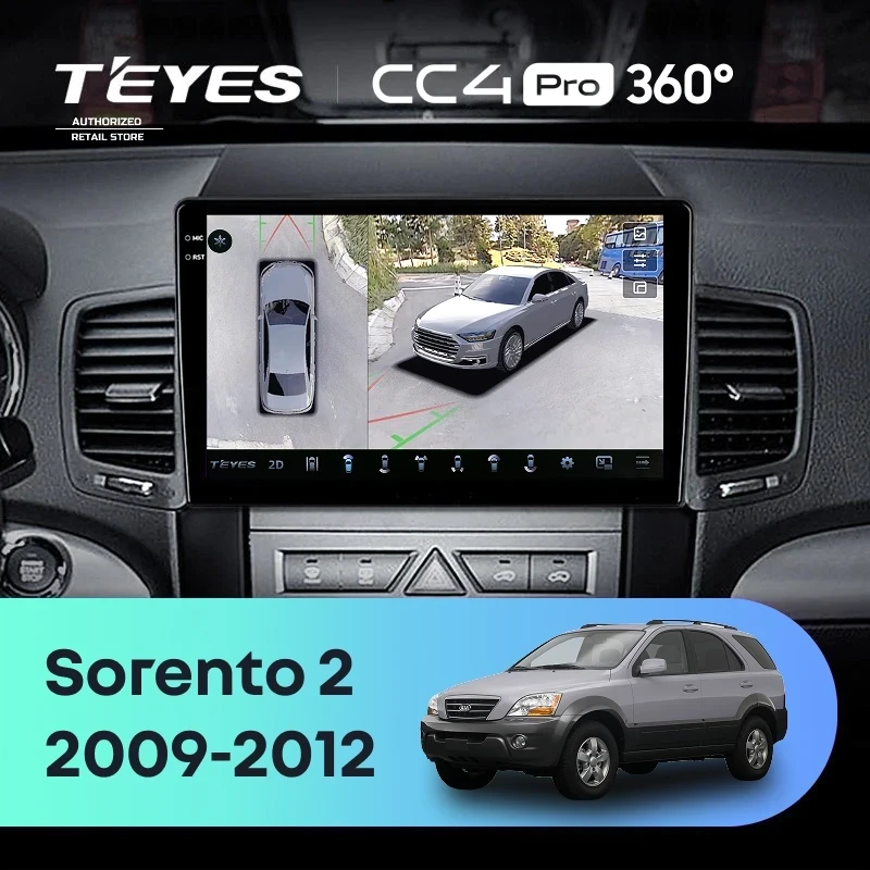 Штатная магнитола Teyes CC4 Pro 360 12/256 Kia Sorento 2 XM (2009-2012) Тип-A