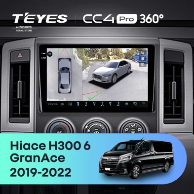 Штатная магнитола Teyes CC4 Pro 360 8/128 Toyota Hiace H300 VI (2019-2022) Тип-A