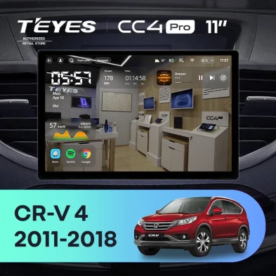 Штатная магнитола Teyes CC4 Pro 8/128 Honda CR-V 4 RM RE (2011-2018) Тип-A (11")