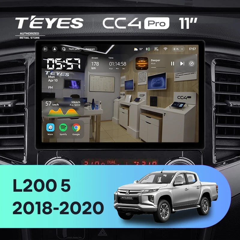 Штатная магнитола Teyes CC4 Pro 8/128 Mitsubishi L200 5 (2018-2020) F1 (11")
