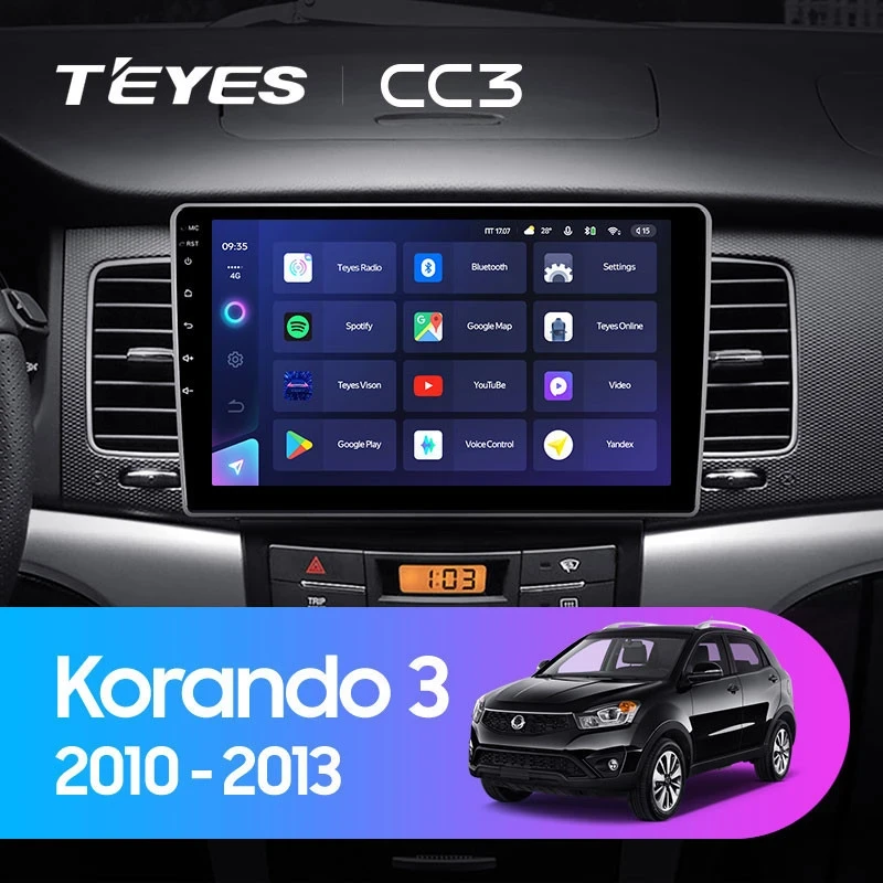 Штатная магнитола Teyes CC3 4/32 SsangYong Korando 3 (2010-2013)